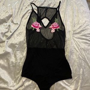 Flower Petal Mesh Bodysuit